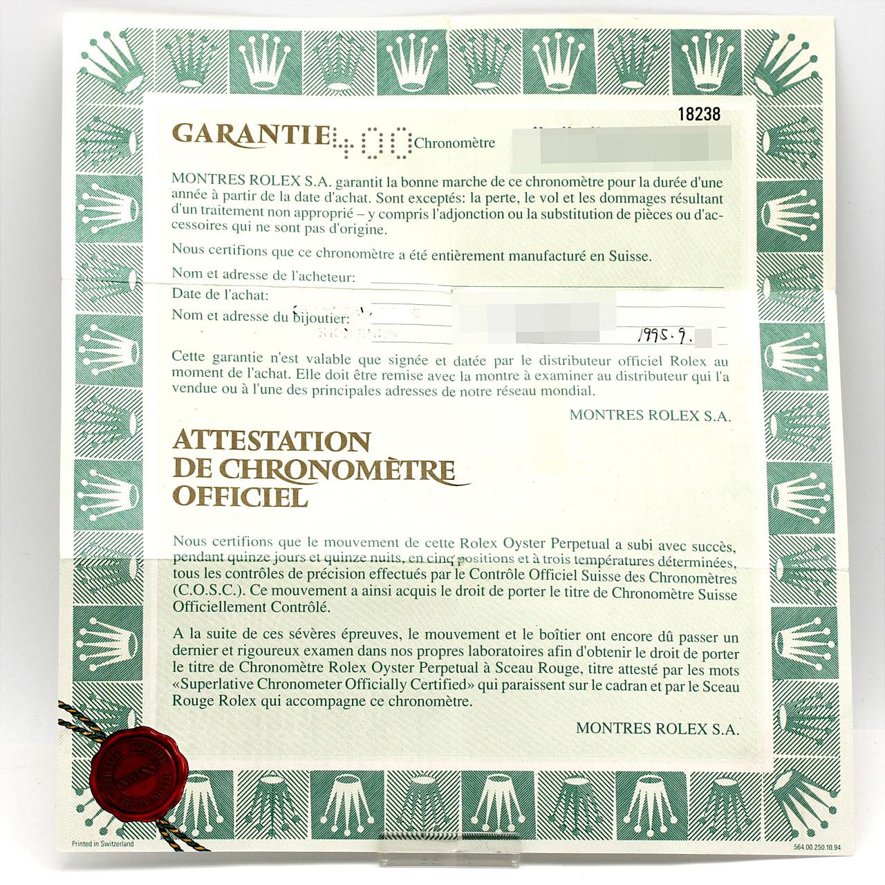 ロレックス デイデイト 18238A. YG 自動巻 S番