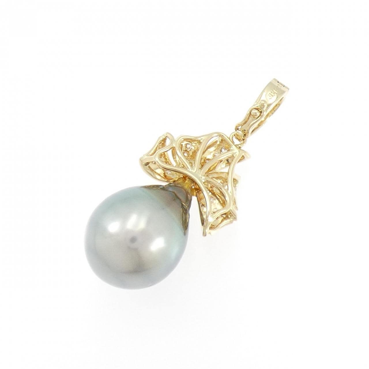 K18YG 黒蝶パール ペンダント