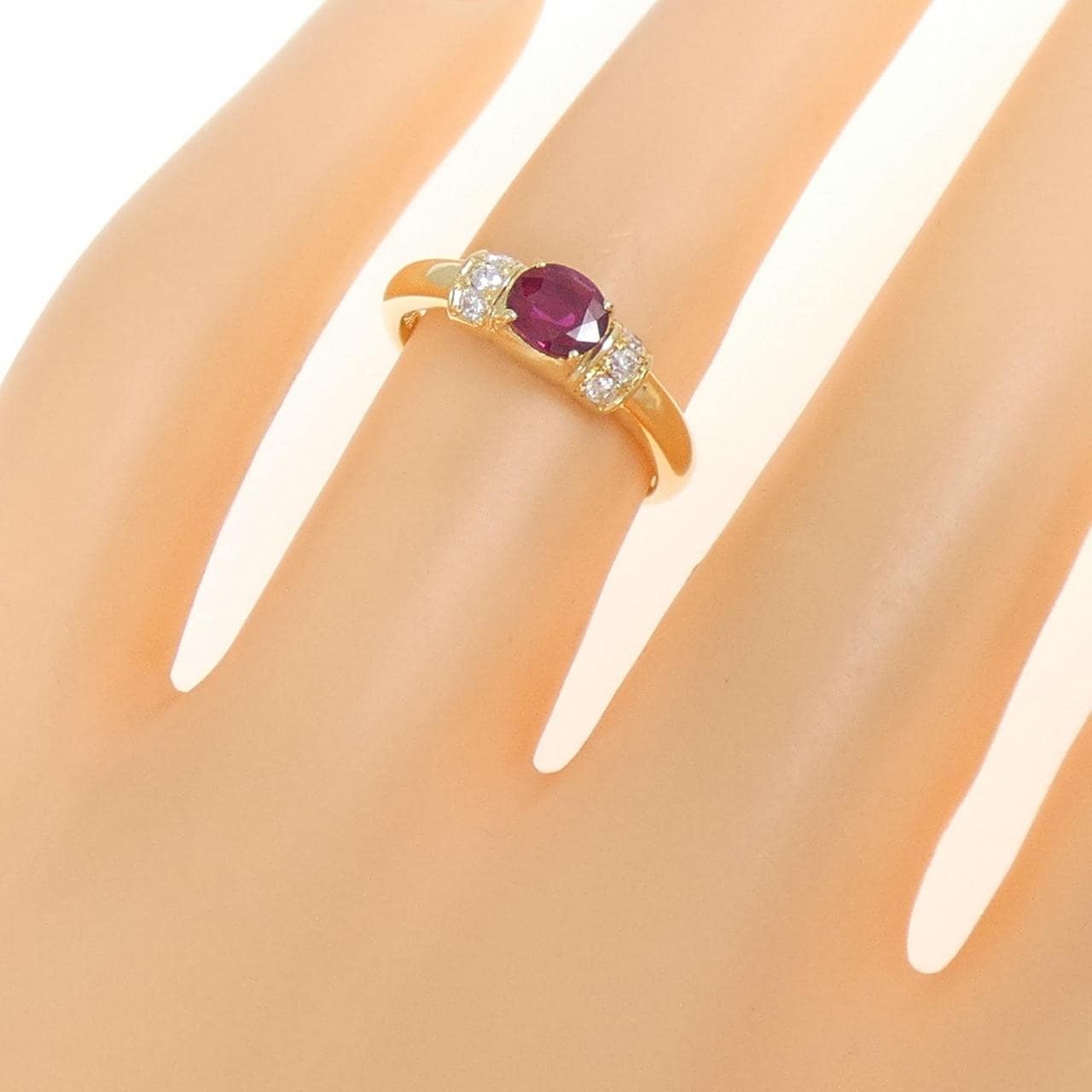 K18YG红宝石戒指0.36CT