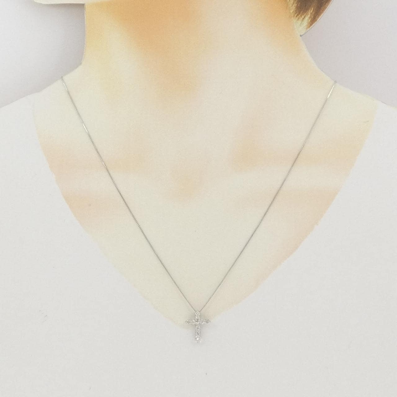 PT900/PT850 クロス ダイヤモンド ネックレス 0.50CT