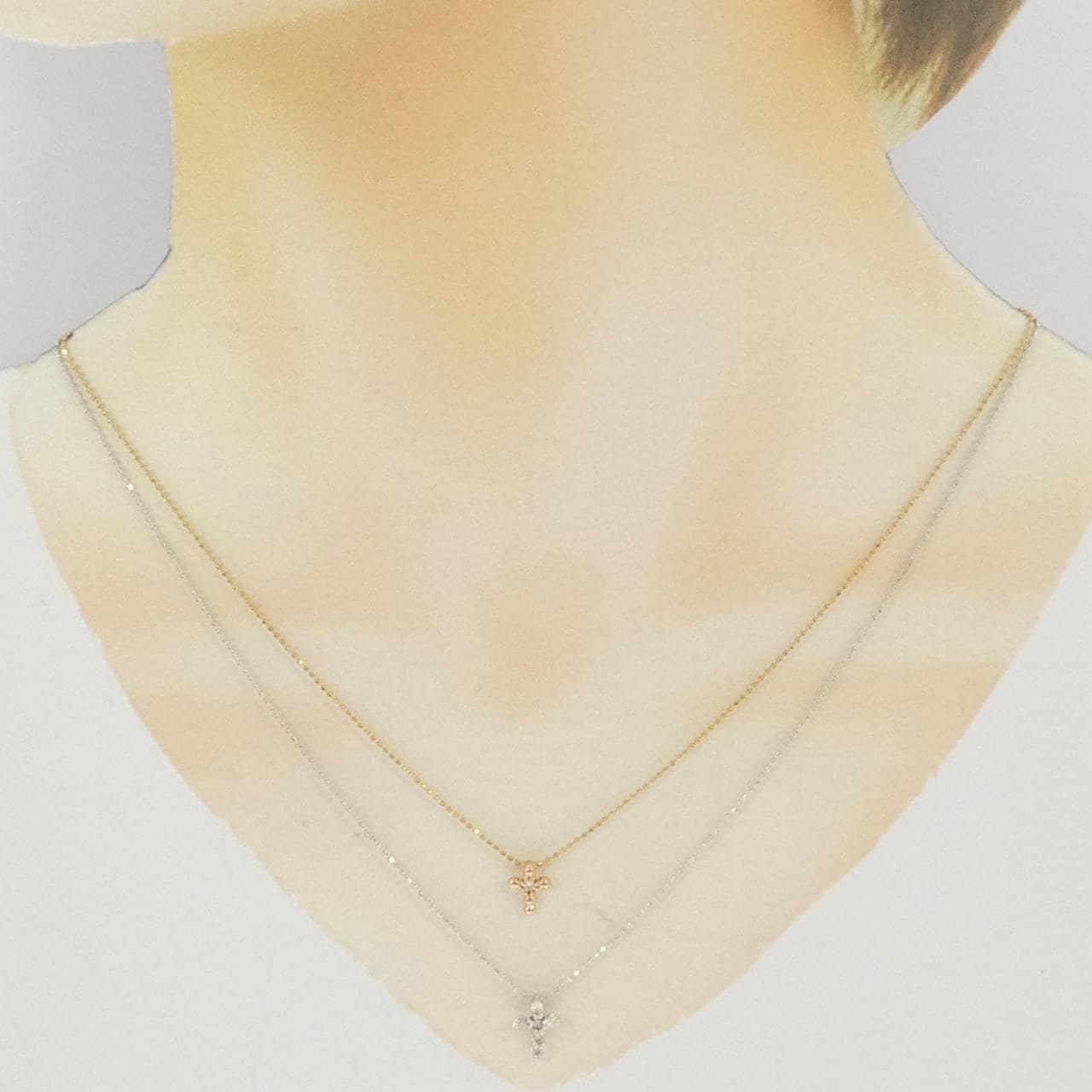 K18YG/K18WG ダイヤモンド ネックレス 0.20CT