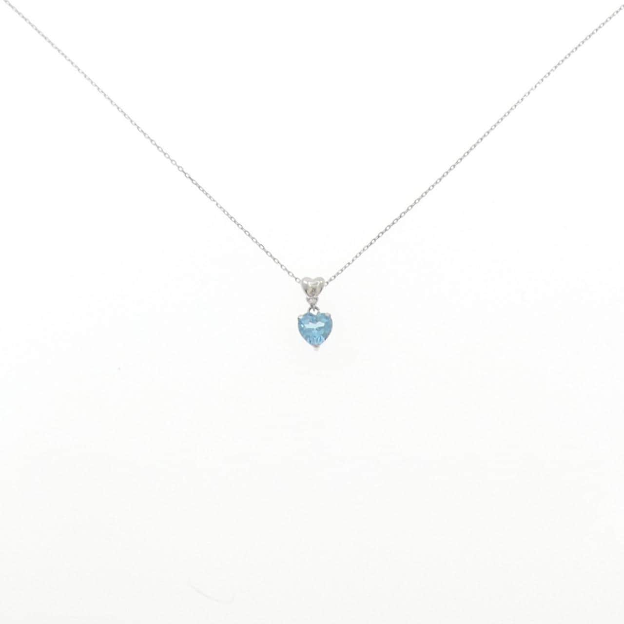 K10WG ハート ブルートパーズ ネックレス