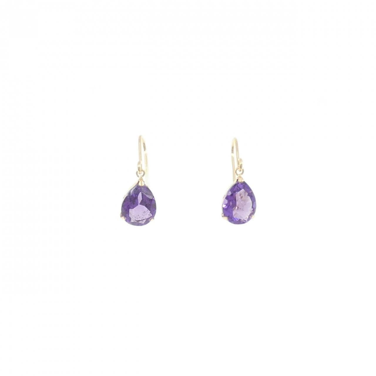 K18YG アメジスト ピアス 1.80CT