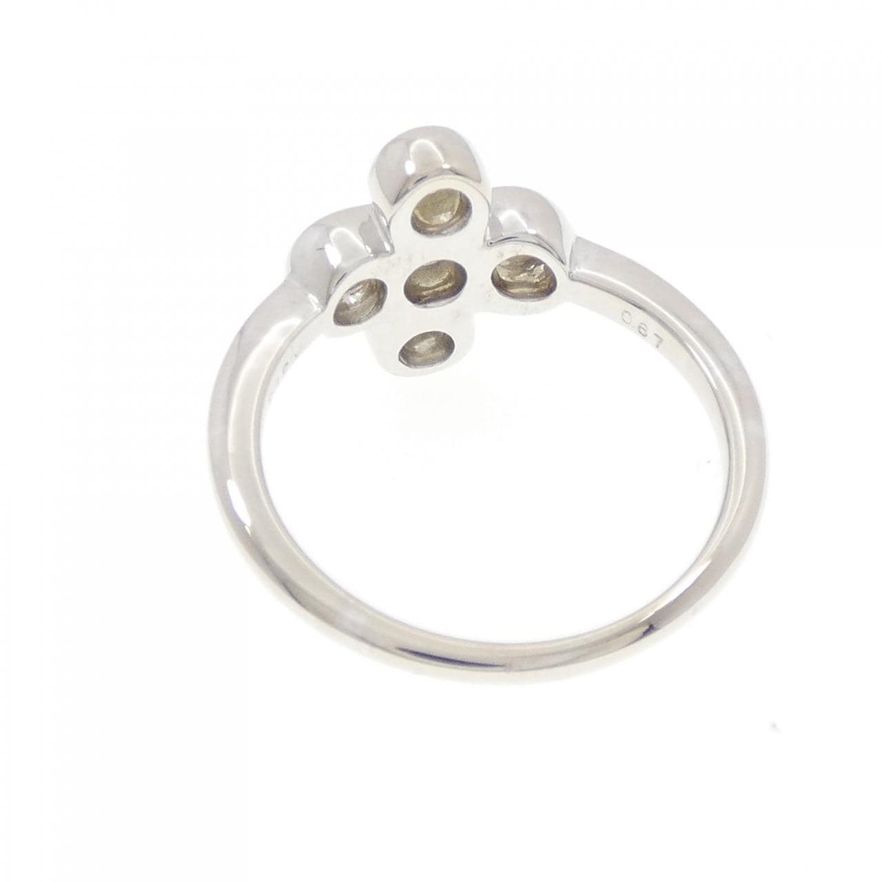 K18WG フラワー ダイヤモンド リング 0.67CT
