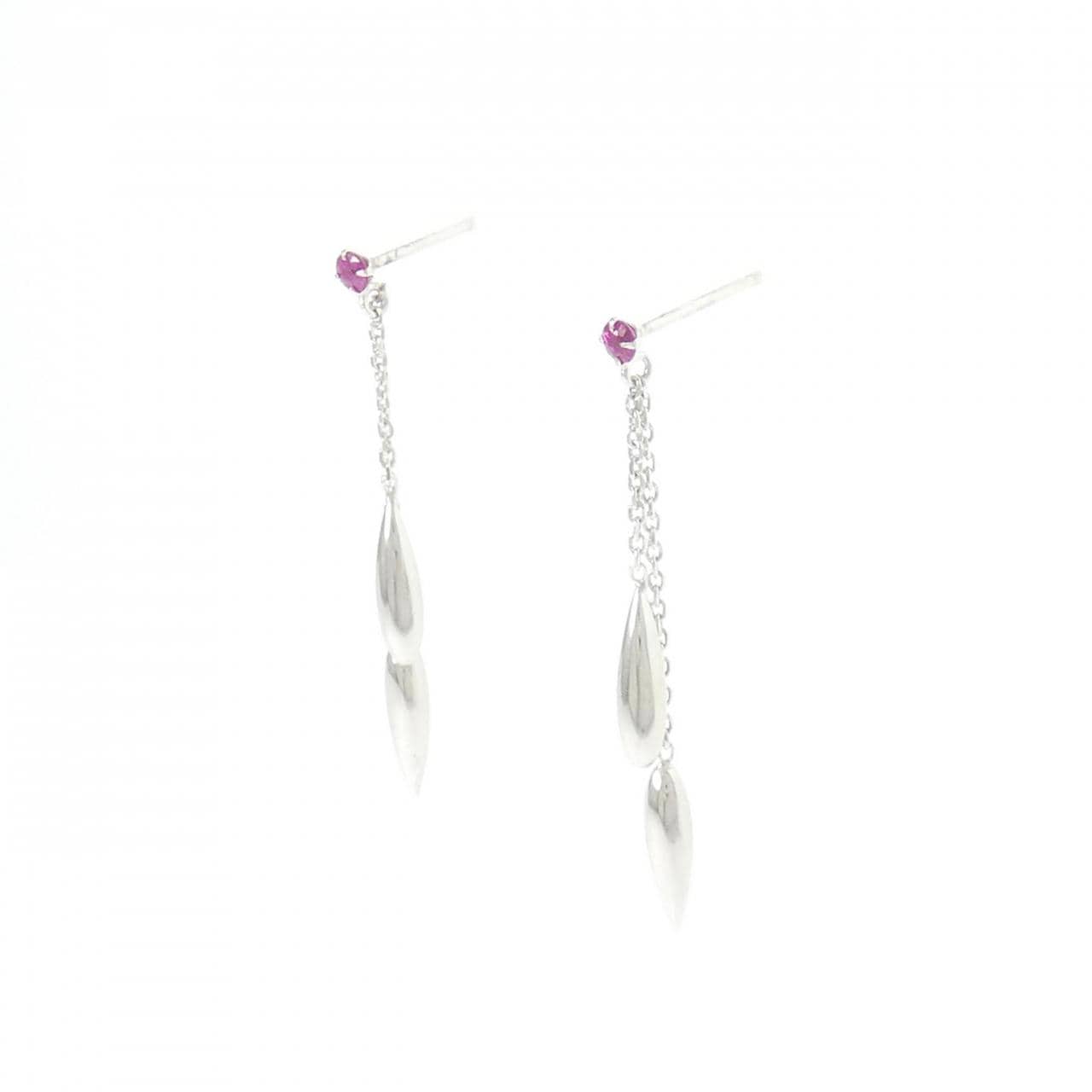 K14WG ルビー ピアス