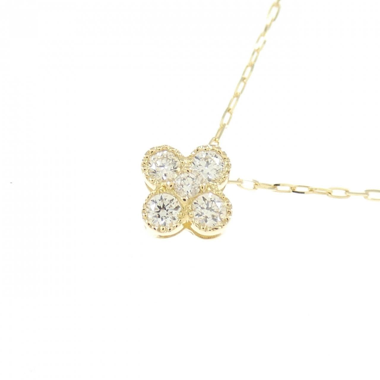 [BRAND NEW] K18YG Flower Diamond Necklace 0.10CT