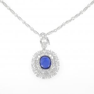 K18WG 非加熱 サファイヤ ネックレス 7.92CT ビルマ産