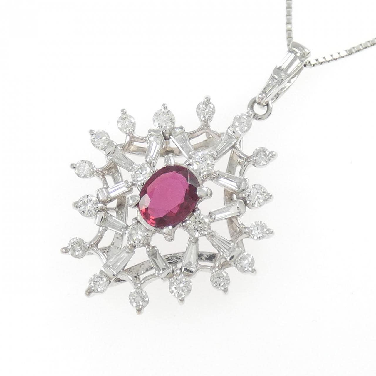 PT900/PT850 ルビー ネックレス 0.697CT