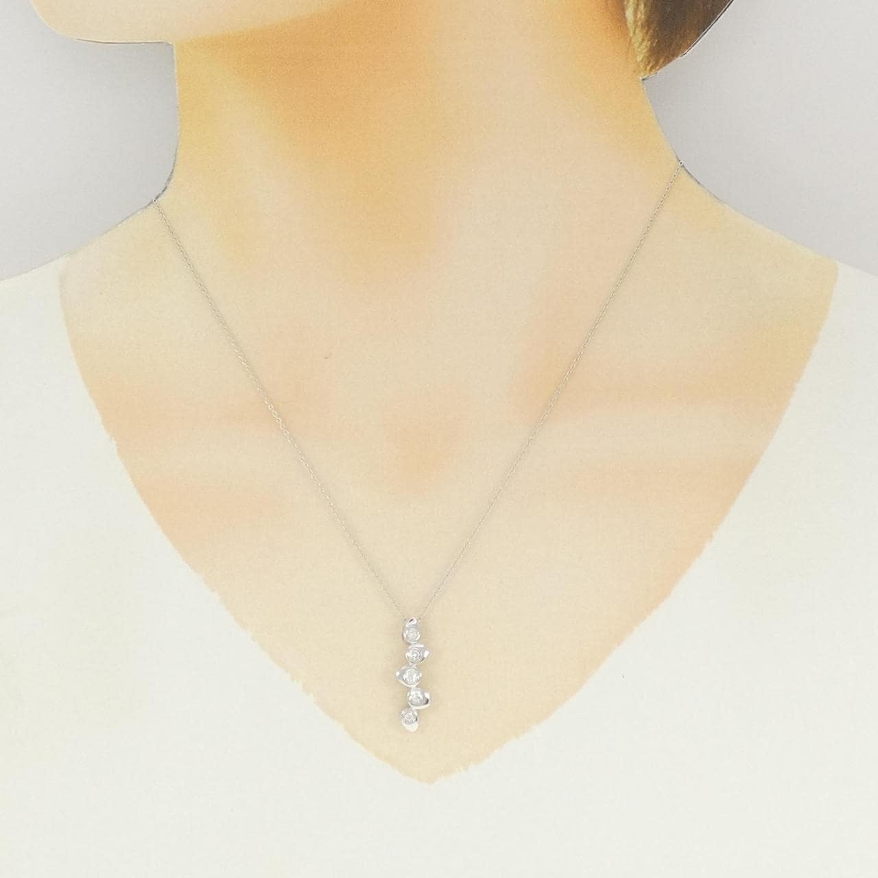 K18WG ダイヤモンド ネックレス 0.20CT