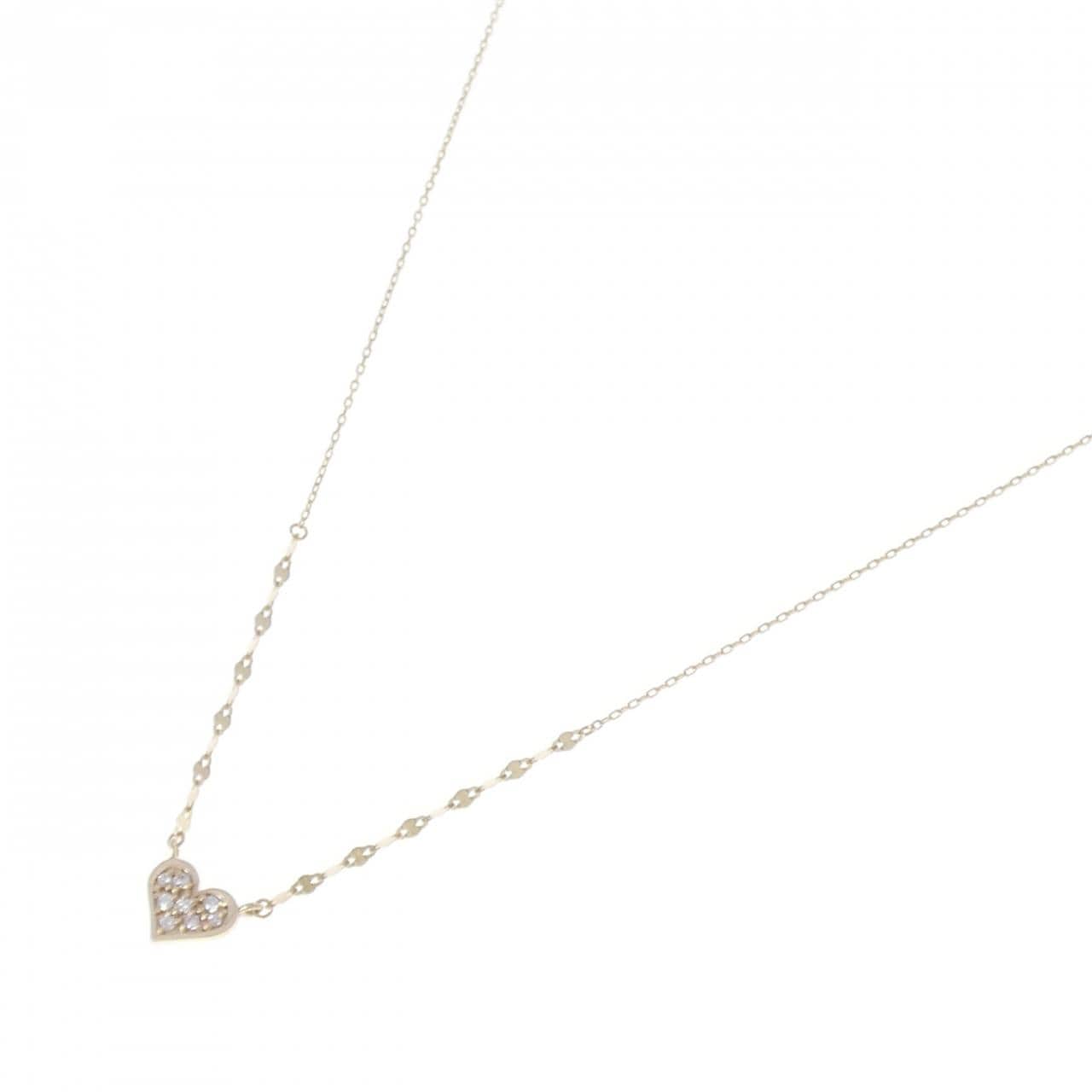 K10YG ハート ダイヤモンド ネックレス 0.04CT