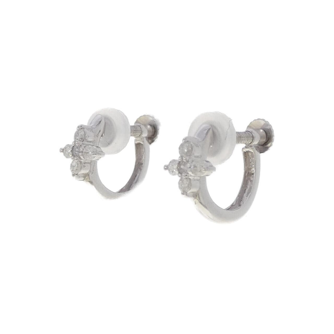 K14WG ダイヤモンド イヤリング 0.16CT