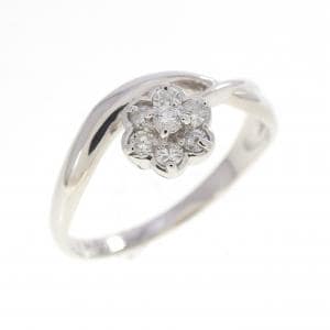PT900 フラワー ダイヤモンド リング 0.15CT