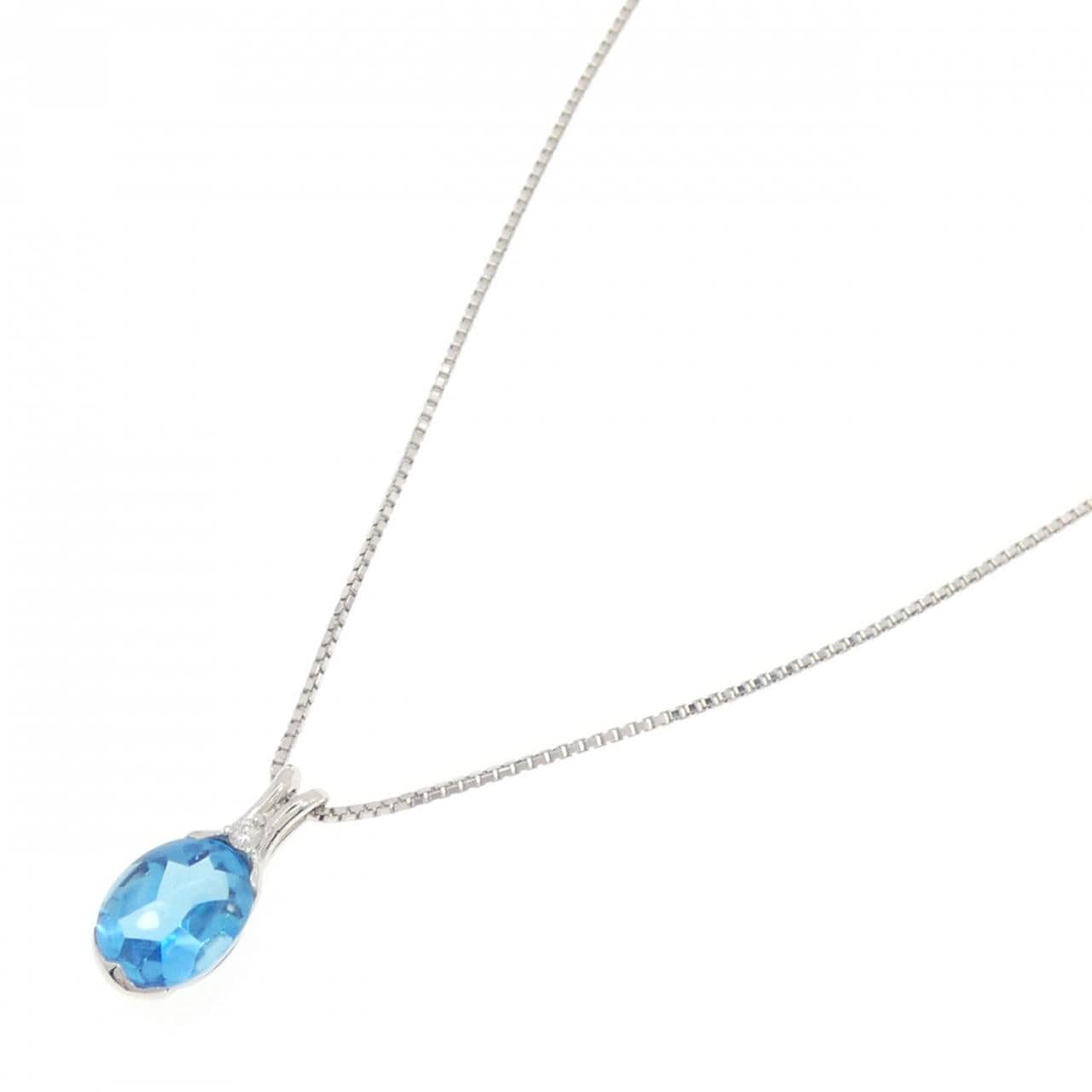 PT 藍色托帕石項鍊 3.42CT