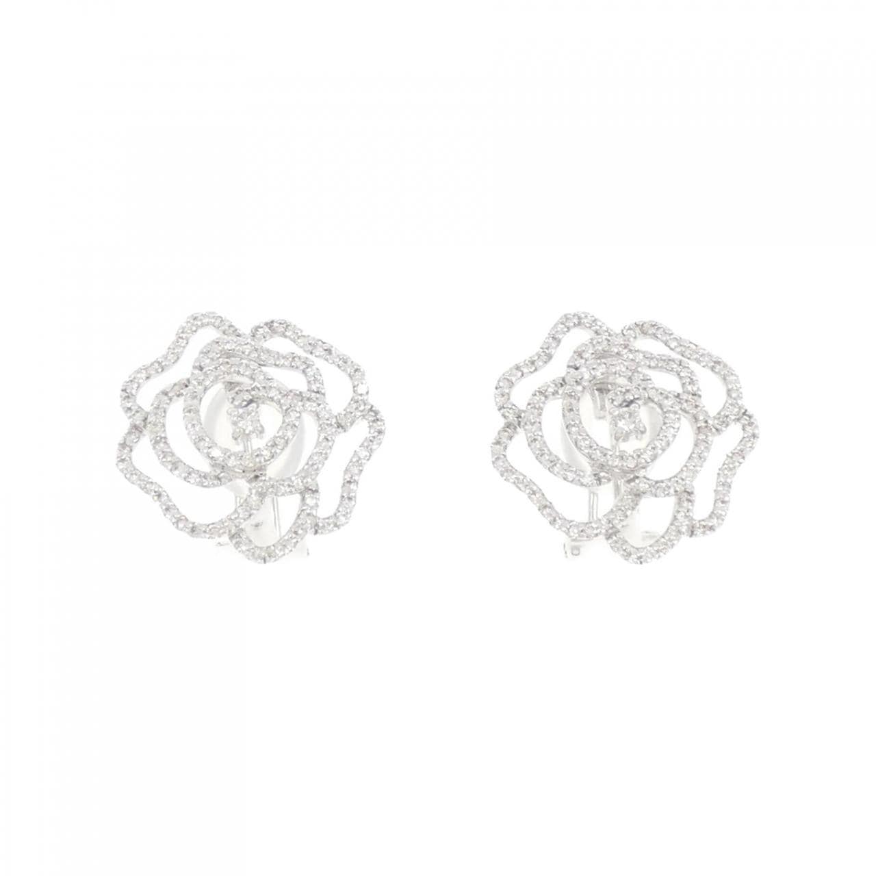 K18WG Rose Diamond Earrings 1.00CT