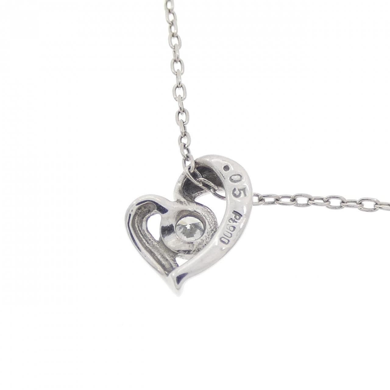 PT900/PT850 ハート ダイヤモンド ネックレス 0.05CT
