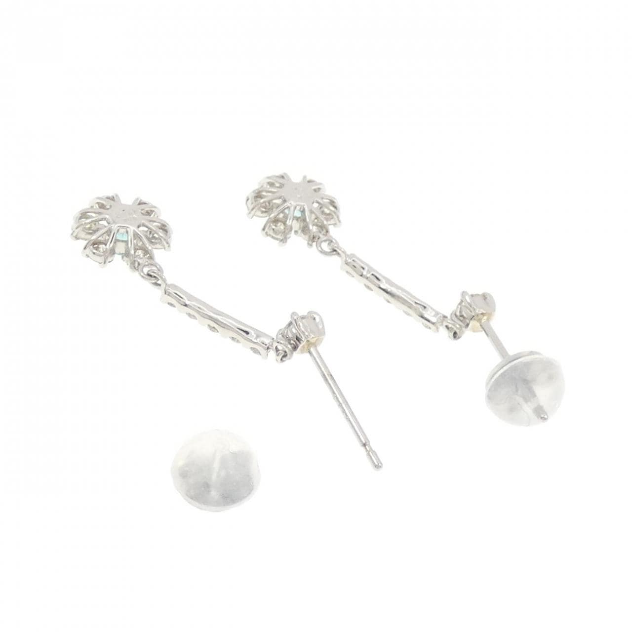 【新品】PT900 フラワー トルマリン ピアス 0.08CT