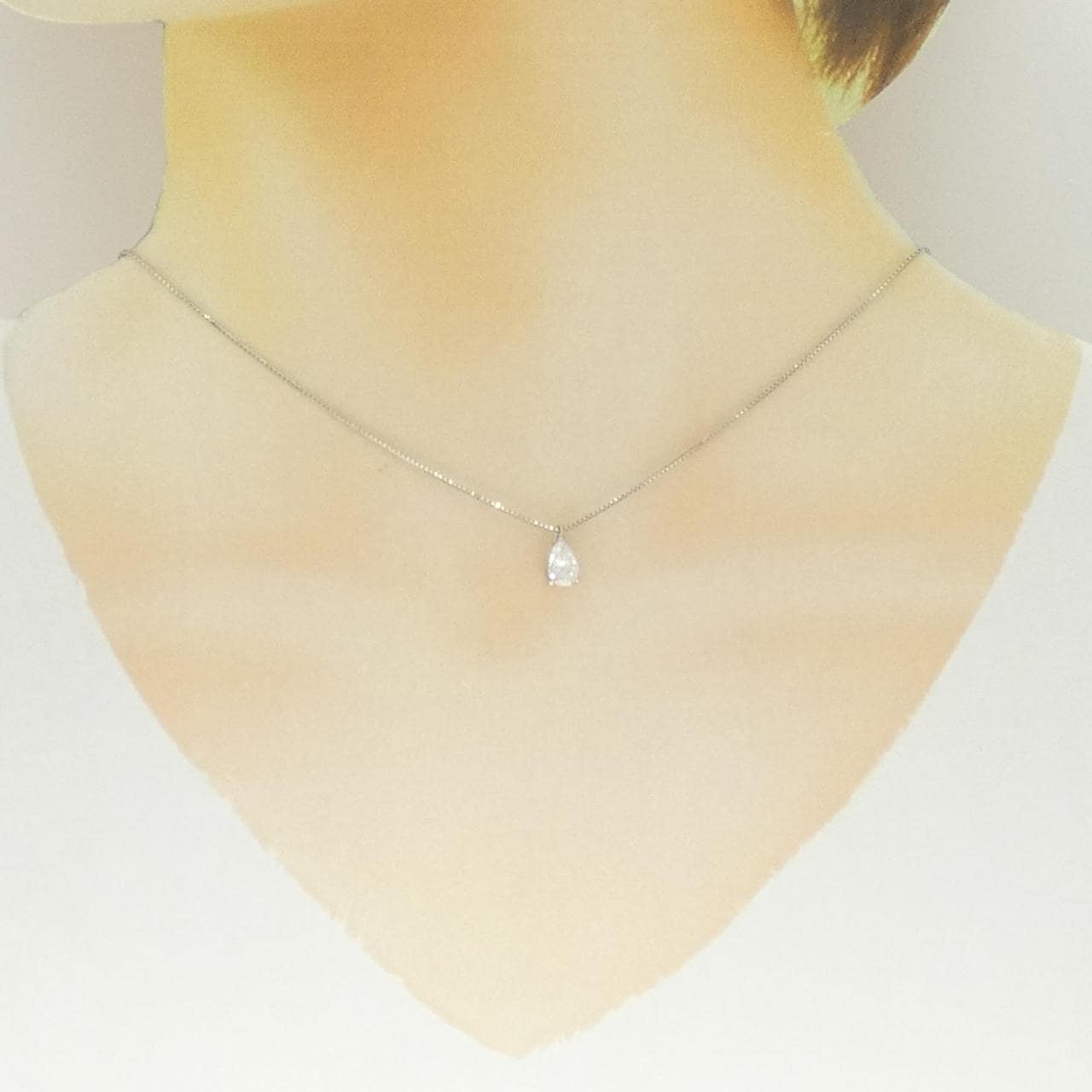 PT900/PT850 ダイヤモンド ネックレス 0.651CT D SI1 ペアシェイプ