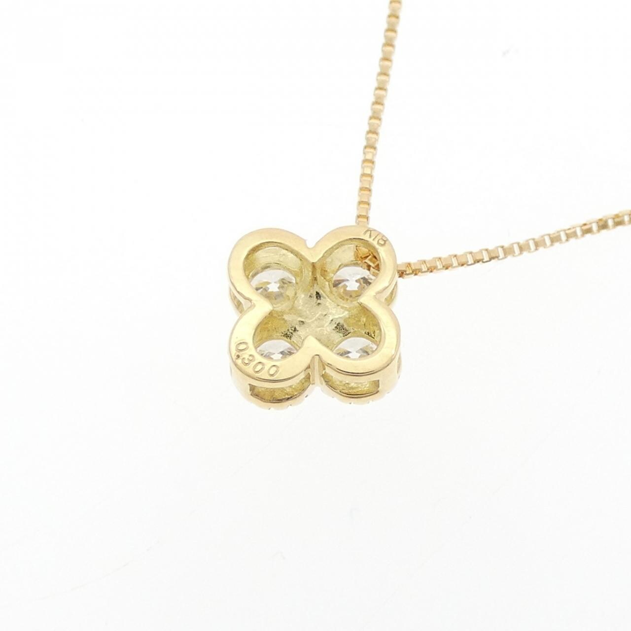 【新品】K18YG フラワー ダイヤモンド ネックレス 0.300CT