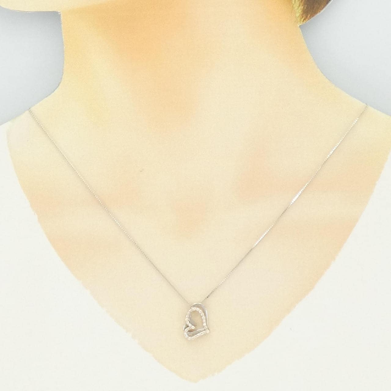 K18PG/K18WG ハート ダイヤモンド ネックレス 0.21CT
