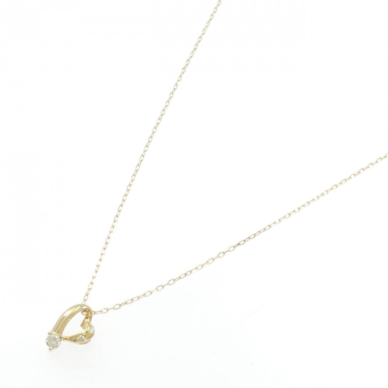 K18YG ハート ダイヤモンド ネックレス 0.12CT