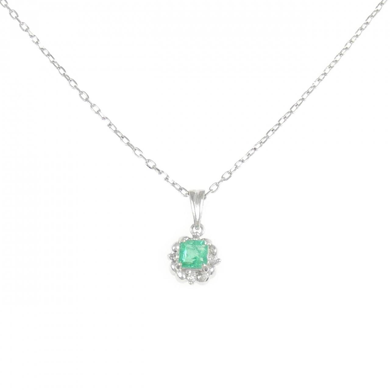 PT900/PT850 エメラルド ネックレス 0.29CT