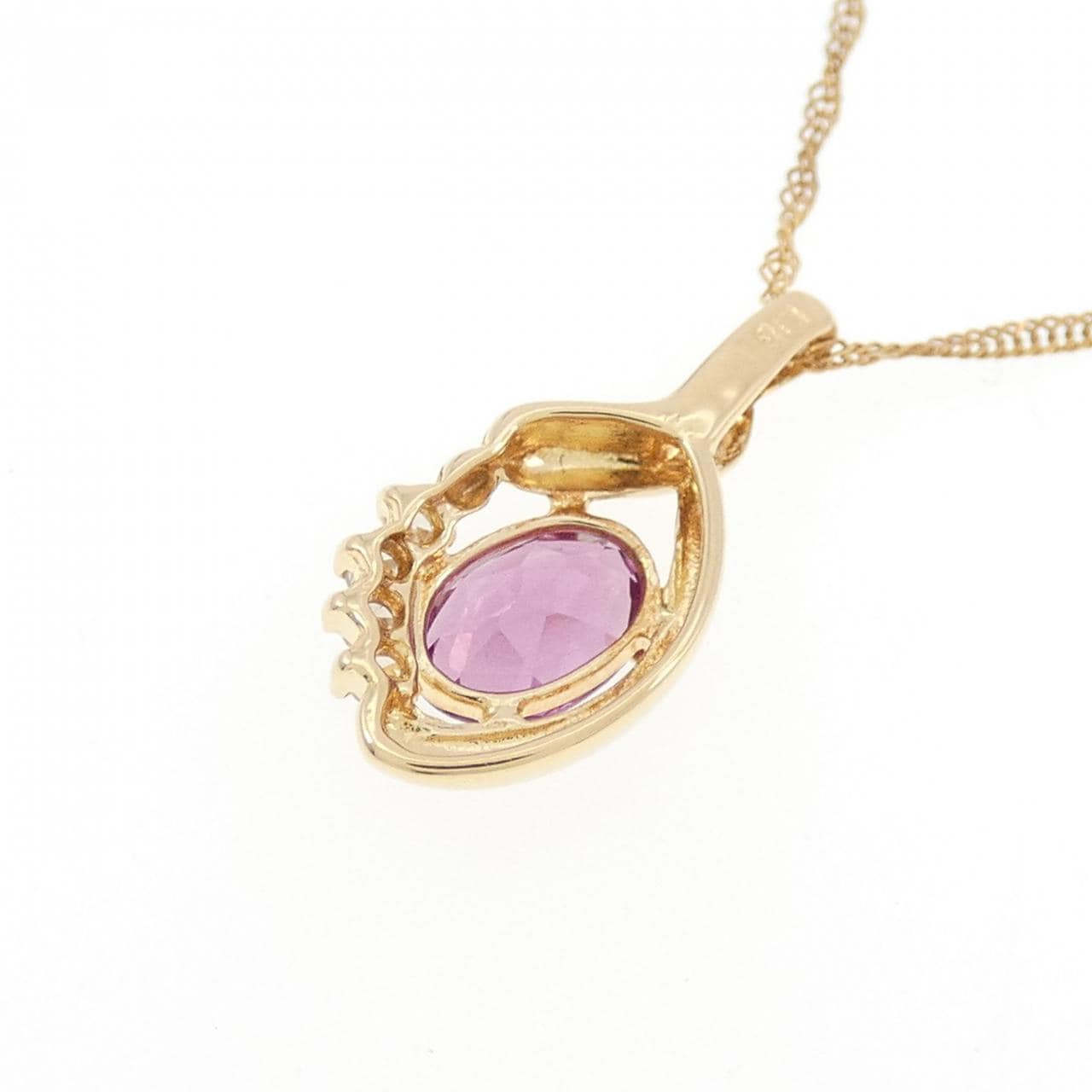 K18YG ガーネット ネックレス