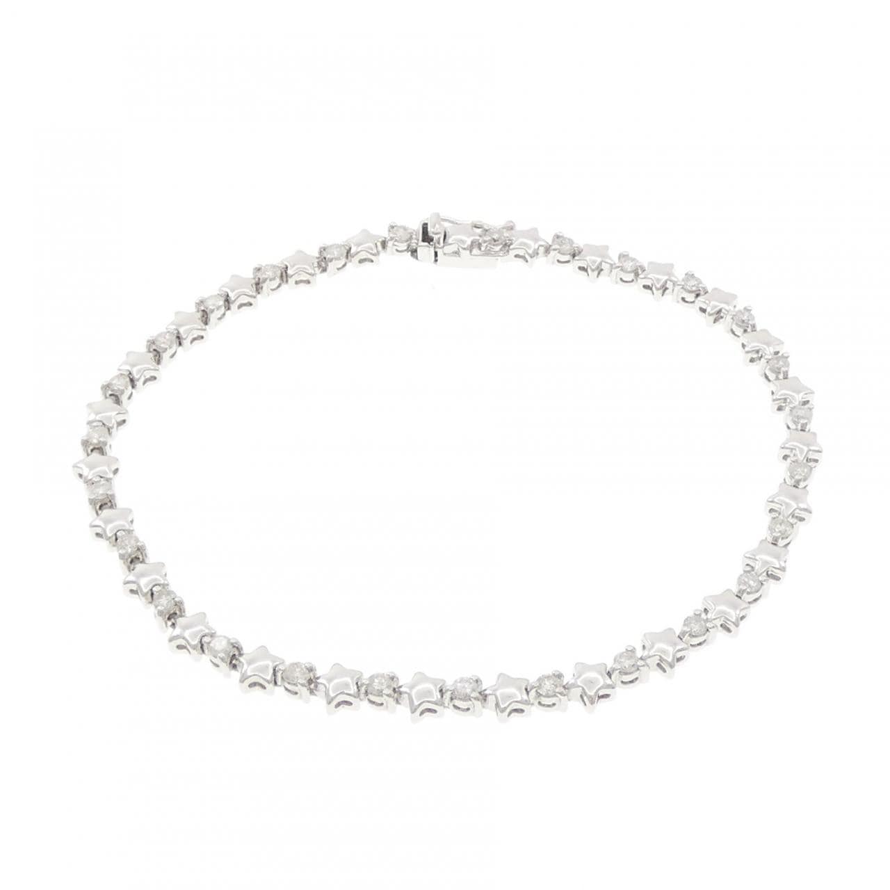 K18WG スター ダイヤモンド ブレスレット 0.86CT