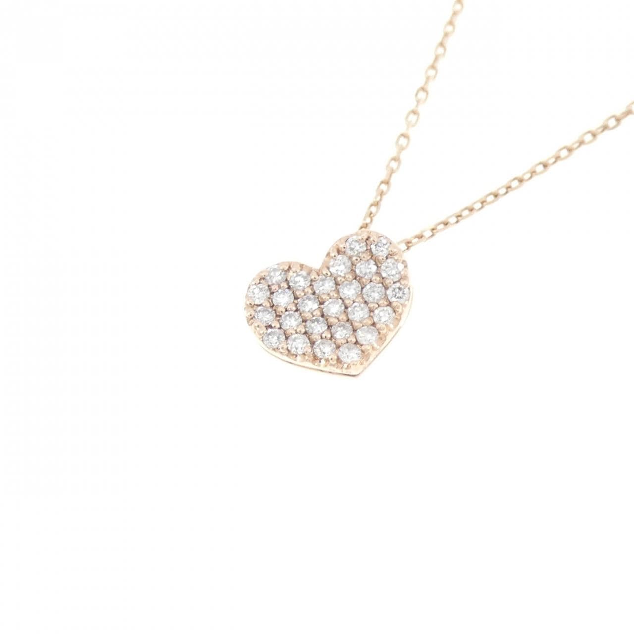 K10PG ハート ダイヤモンド ネックレス 0.02CT