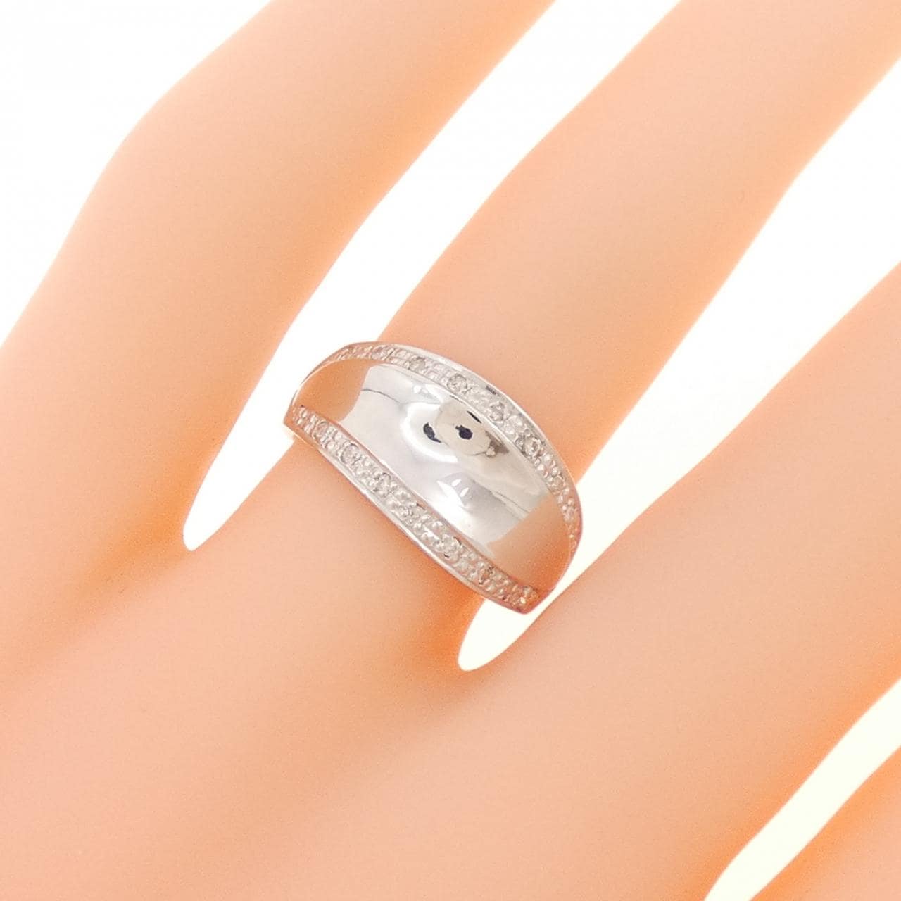 K14WG ダイヤモンド リング 0.10CT