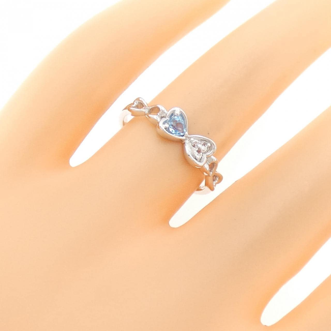 K10WG ブルートパーズ リング 0.13CT