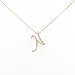 K18PG イニシャルN ダイヤモンド ネックレス 0.17CT