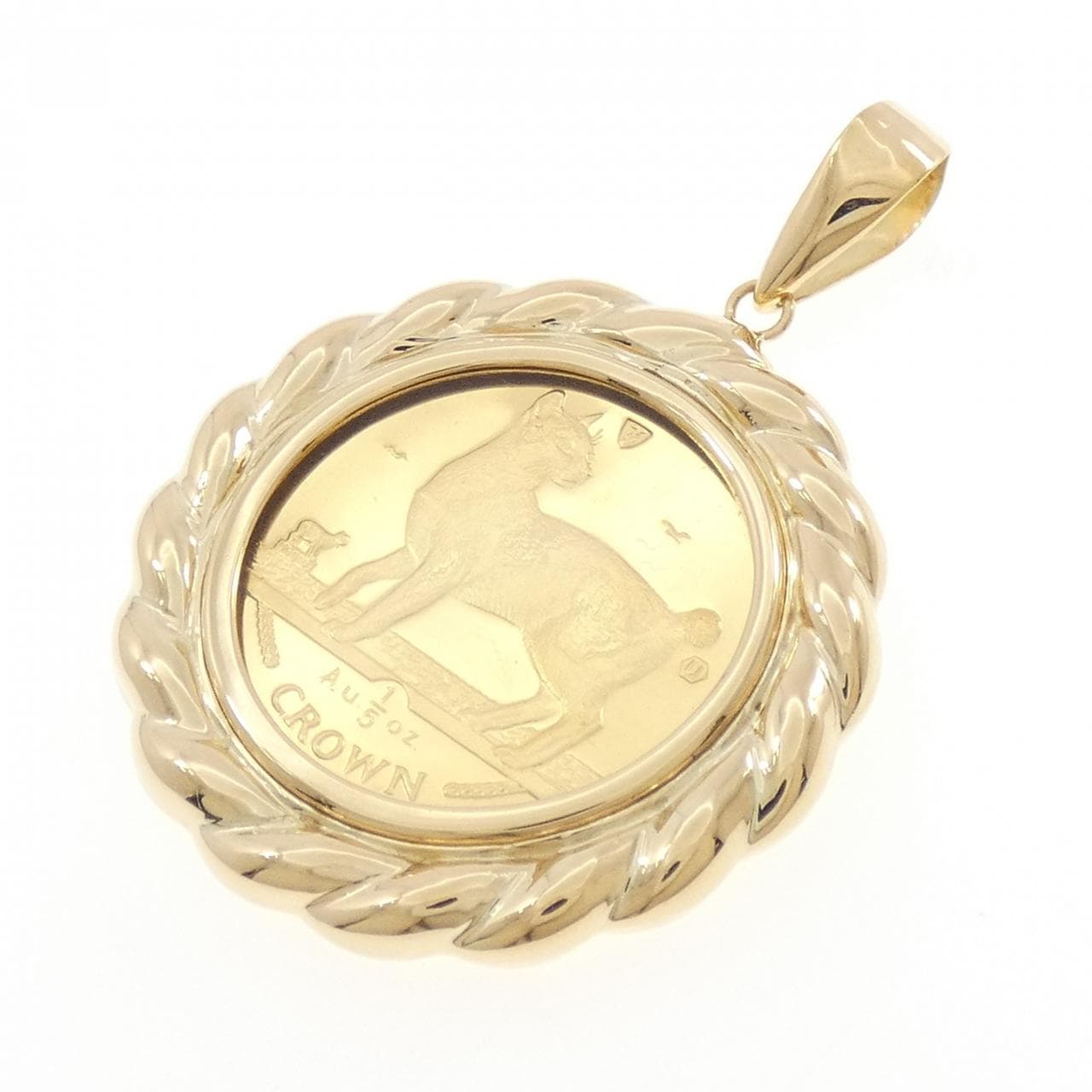 K18YG(枠) コイン ペンダント