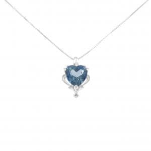 K18WG ハート ブルートパーズ ネックレス 2.50CT
