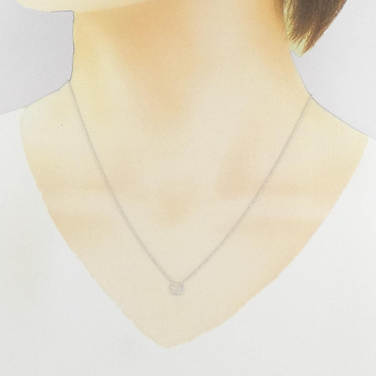 14KTWG ホースシュー ダイヤモンド ネックレス