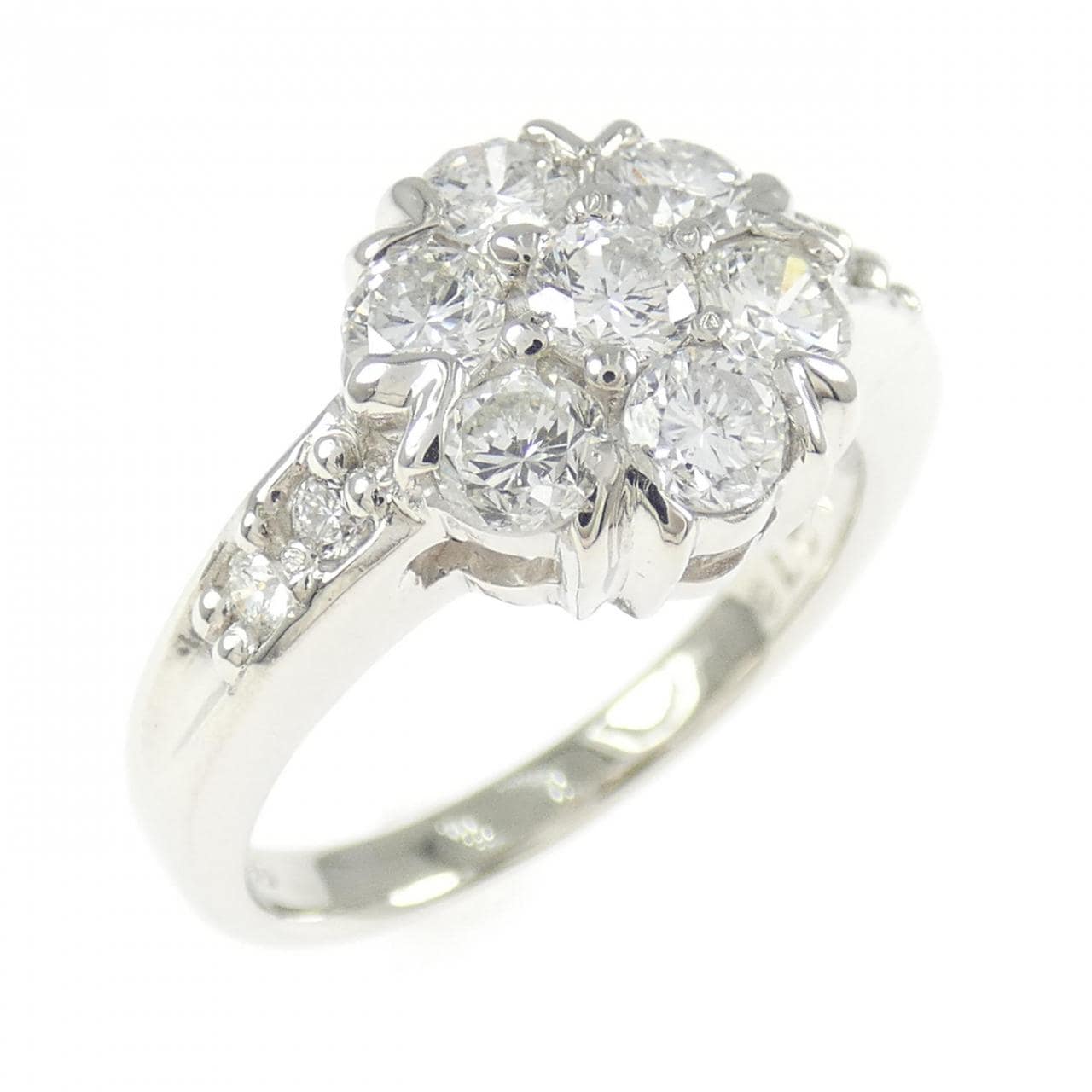 PT900 フラワー ダイヤモンド リング 1.076CT