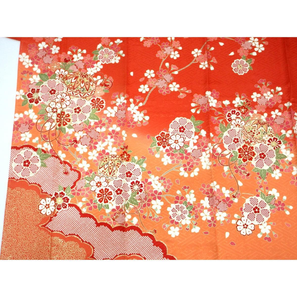 【未使用品】振袖　友禅金彩加工　ボカシ染