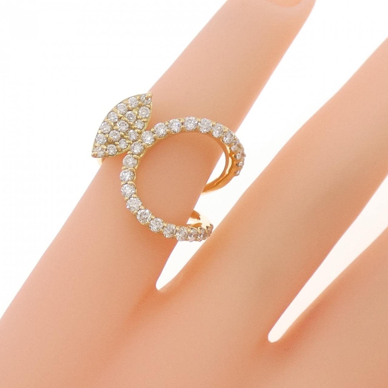 K18YG ダイヤモンド ピンキーリング 0.68CT