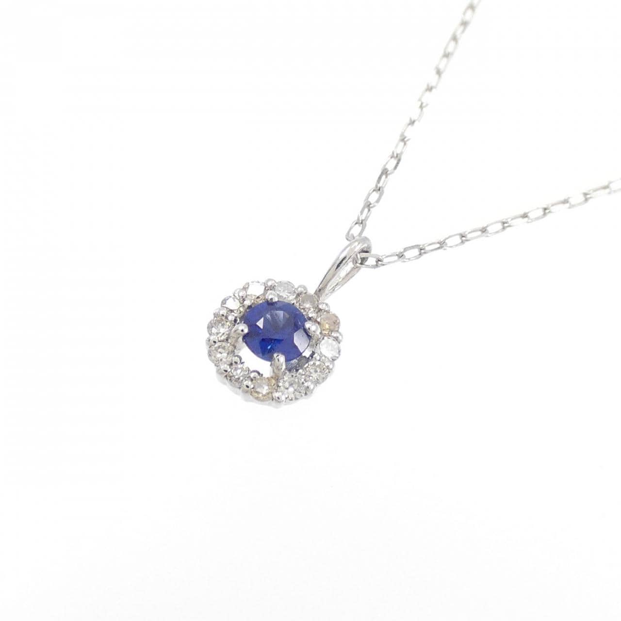 [BRAND NEW] PT900 Sapphire Necklace 0.05CT