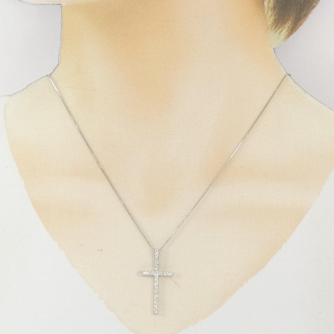 PT900/PT850 クロス ダイヤモンド ネックレス 0.50CT