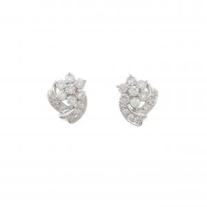 PT900 フラワー ダイヤモンド ピアス 1.00CT