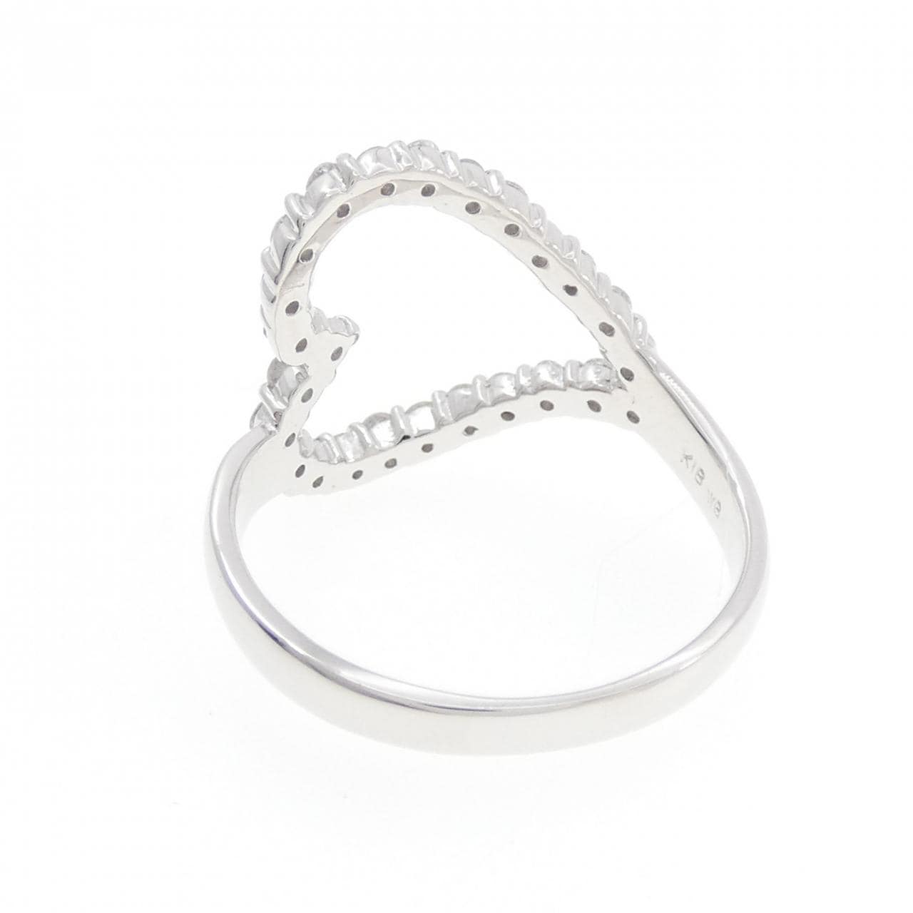 K18WG ハート ダイヤモンド リング 0.50CT