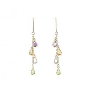 14KTYG カラーストーン ピアス