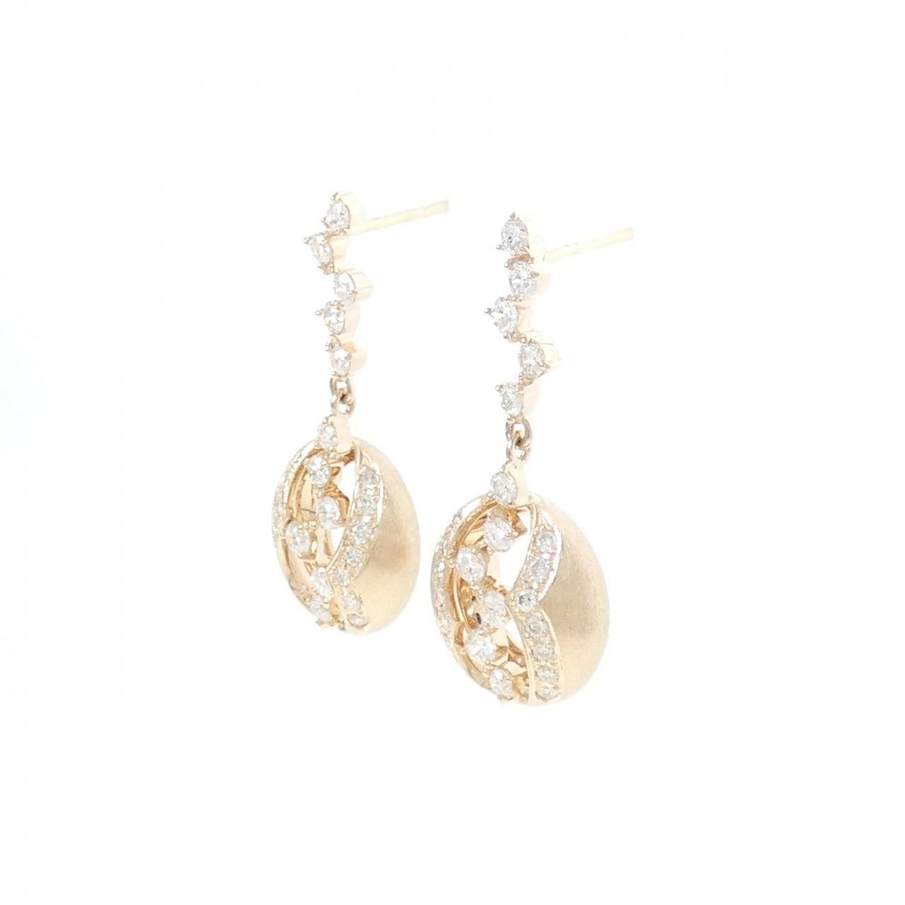 K18PG ダイヤモンド ピアス 0.94CT