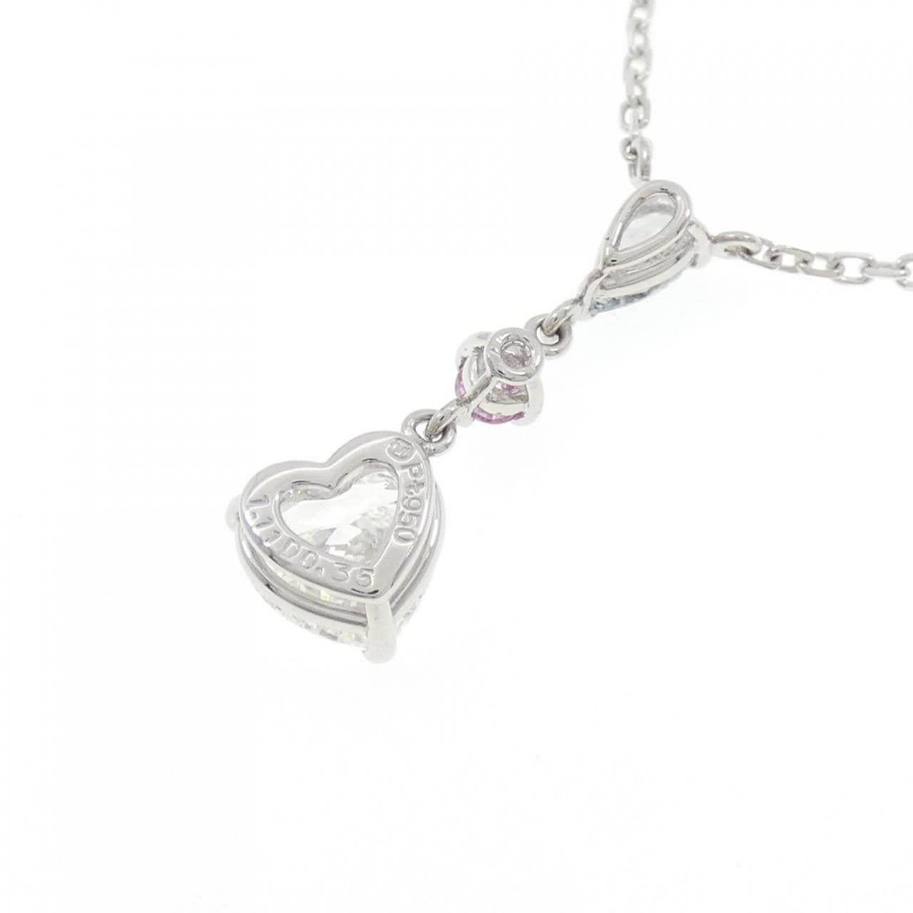 ミキモト ダイヤモンド ネックレス 0.27CT FLGB SI2 /1.11CT G VS2 ハートシェイプ