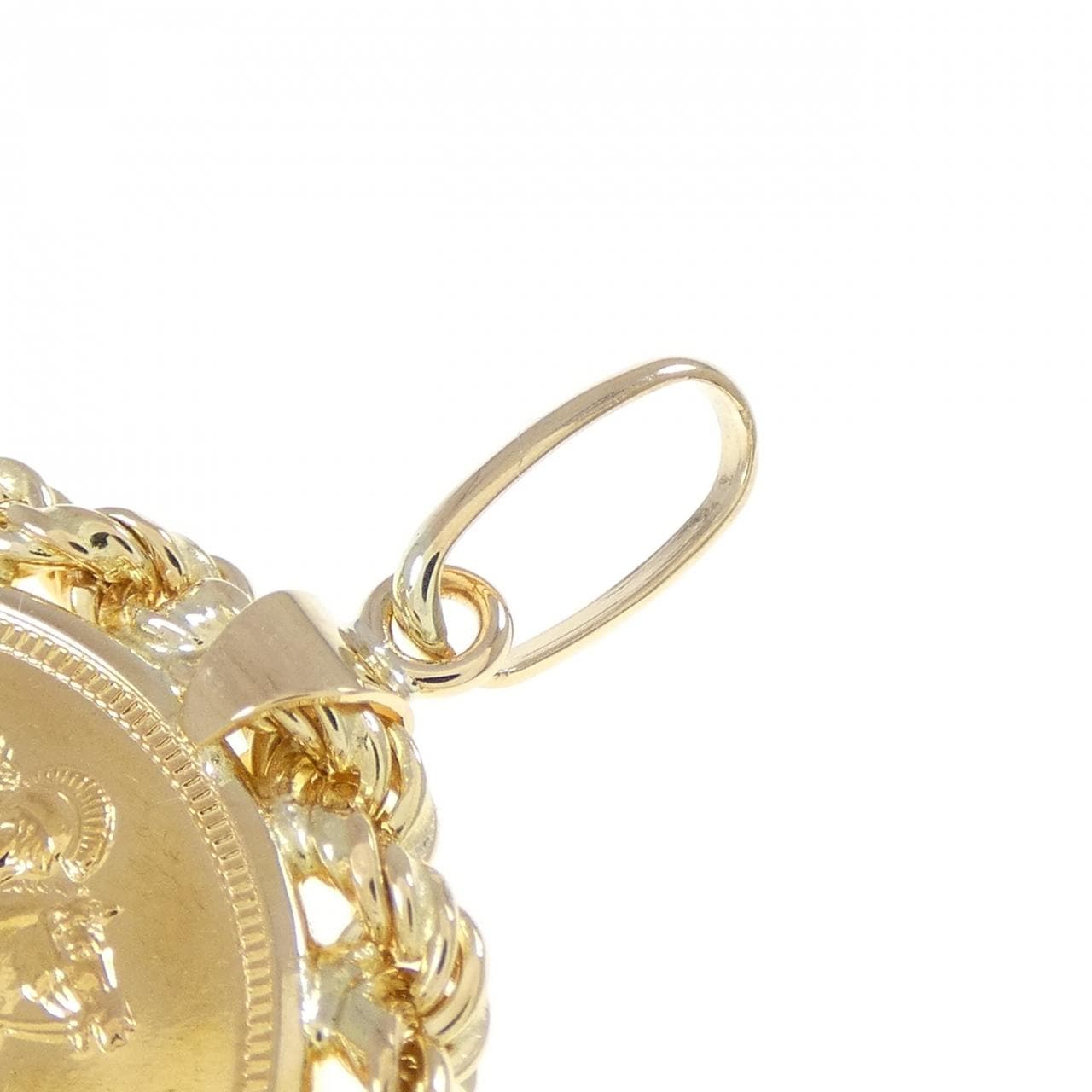 K18YG(枠) コイン ペンダント