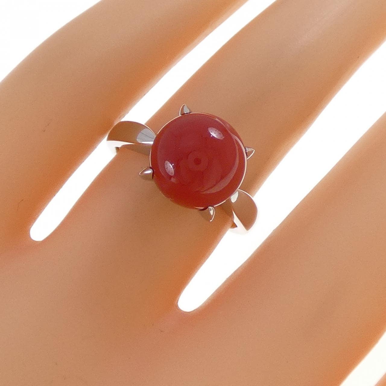 PT900 サンゴ リング 9.6mm