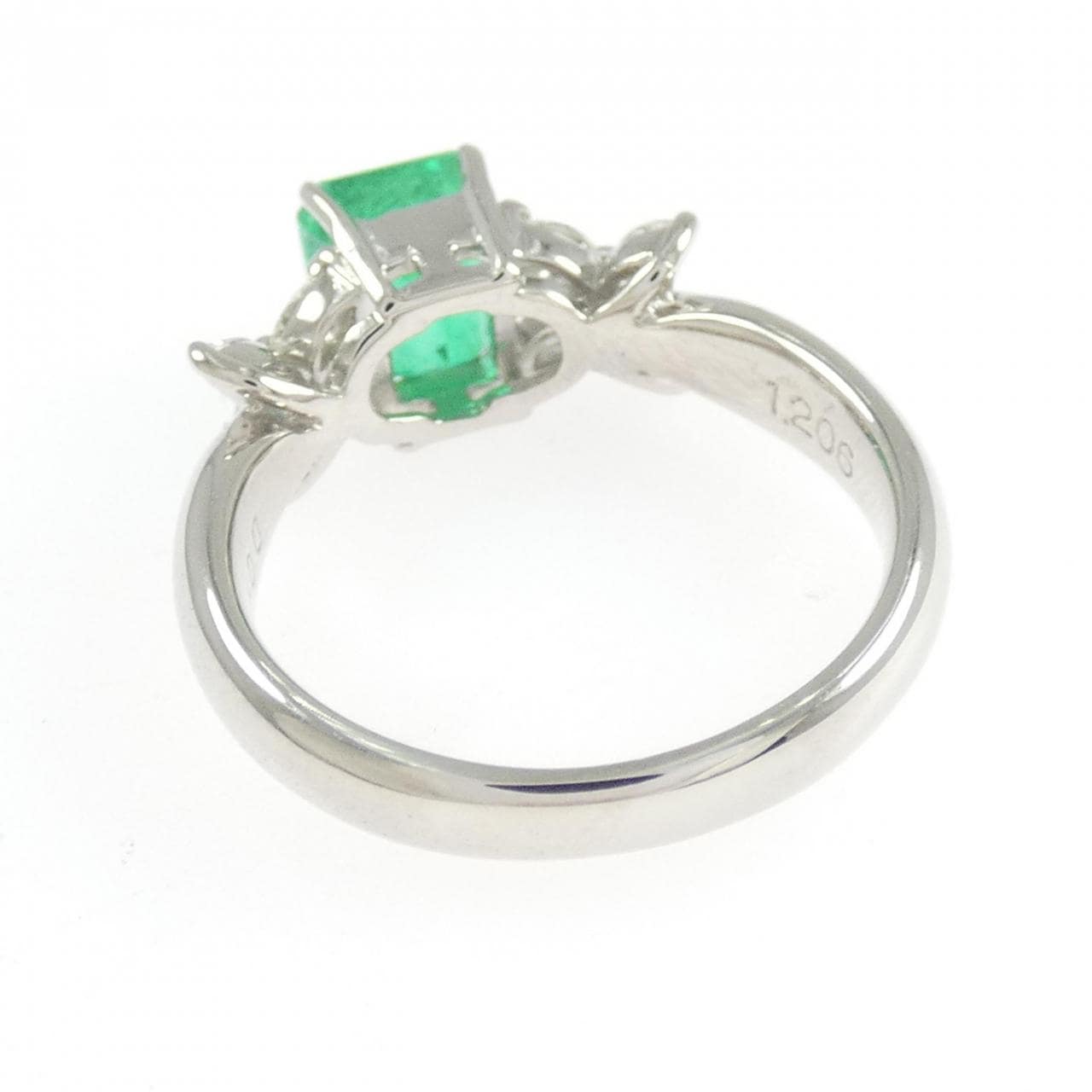 PT900 フラワー エメラルド リング 1.206CT