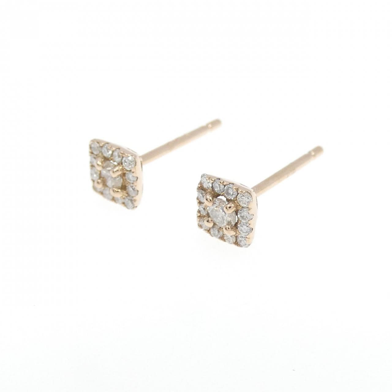 K18PG Diamond earrings 0.18CT