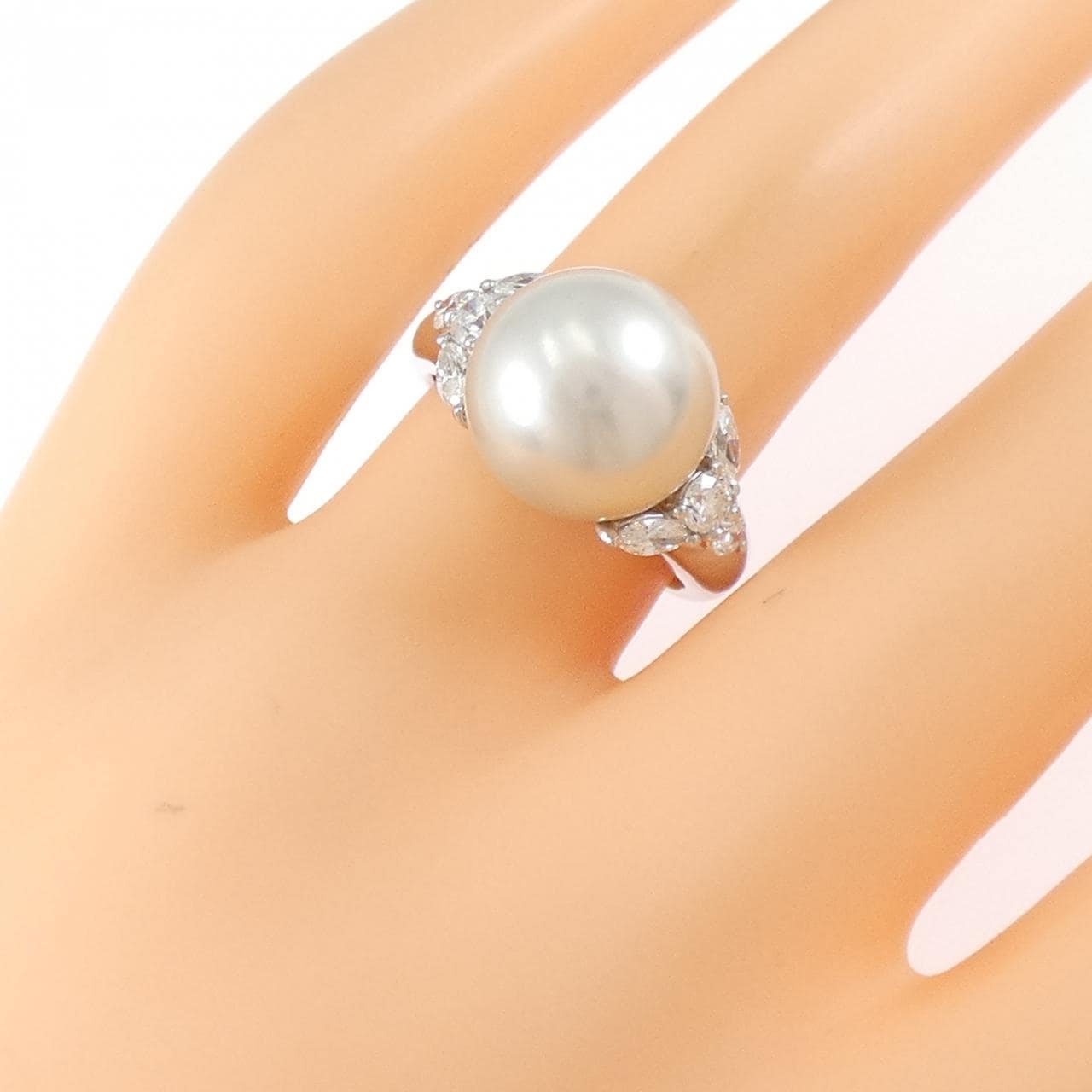 PT900 白蝶パール リング 11.6mm