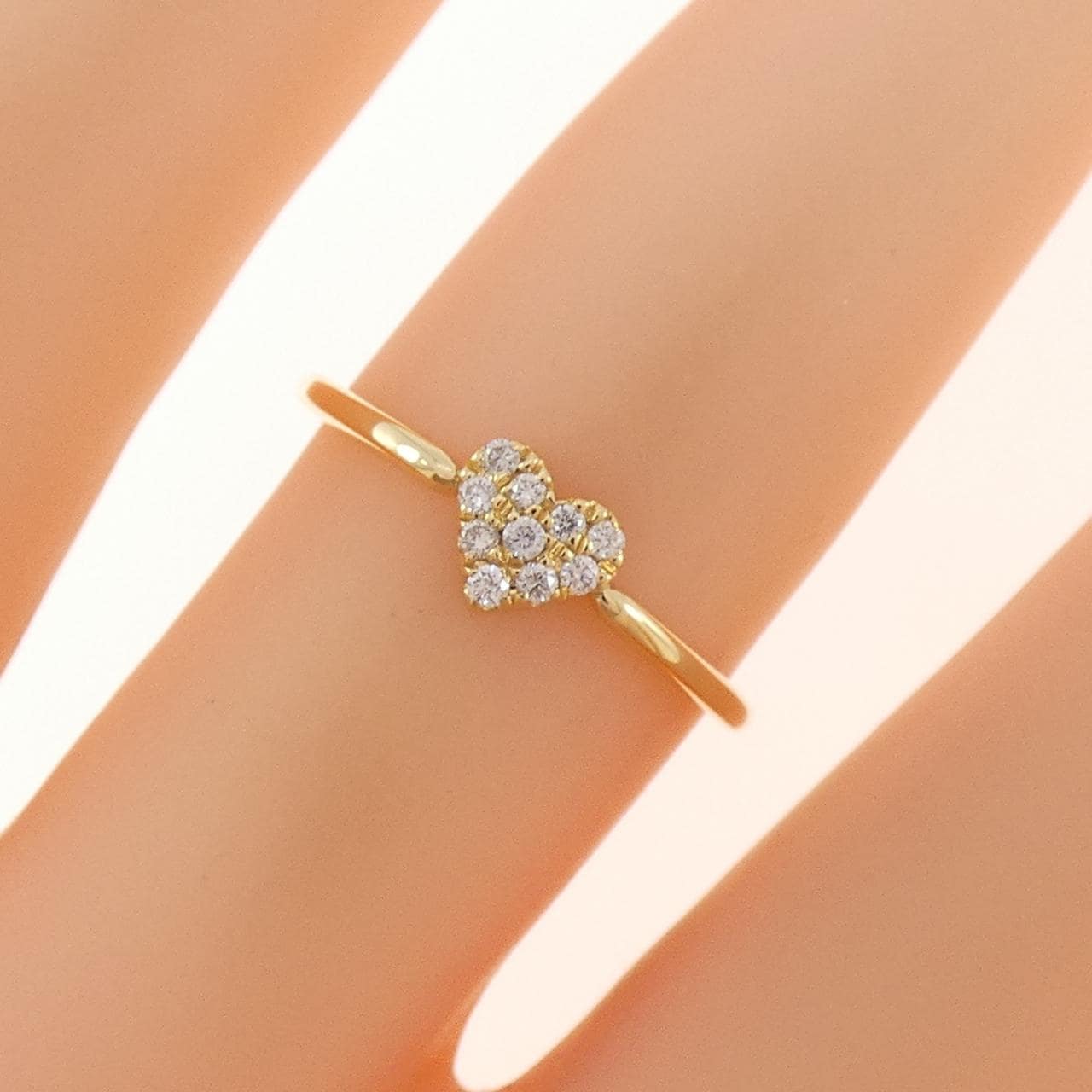K18YG ハート ダイヤモンド リング 0.05CT